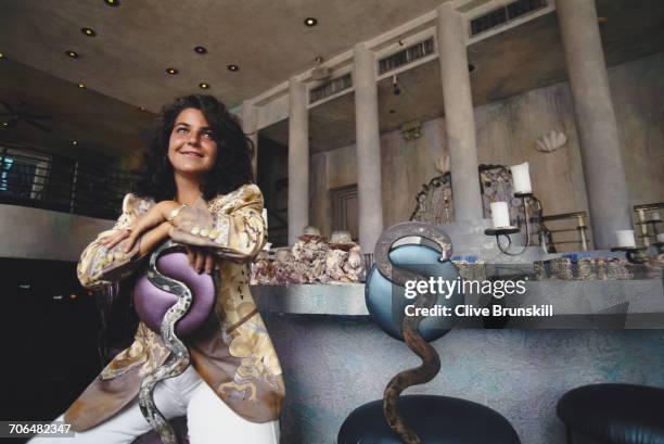 Arantxa Sanchez Vicario of Spain poses for a portrait before the ATP Lipton International Players Championship on 16 March 1995 in the Art Deco...
