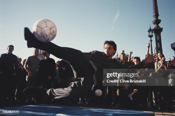 Allessandro del Piero of Italy and Juventus Football Club poses for a portrait for soft drinks manufacturer Pepsi-Cola on 23 December 1999 in...