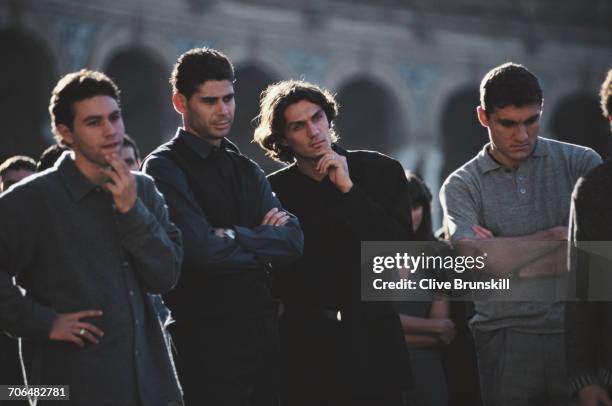 Fernando Hierro,Christian Vieri,Paolo Maldini and pose for a portrait for soft drinks manufacturer Pepsi-Cola on 23 December 1999 in Seville, Spain. .