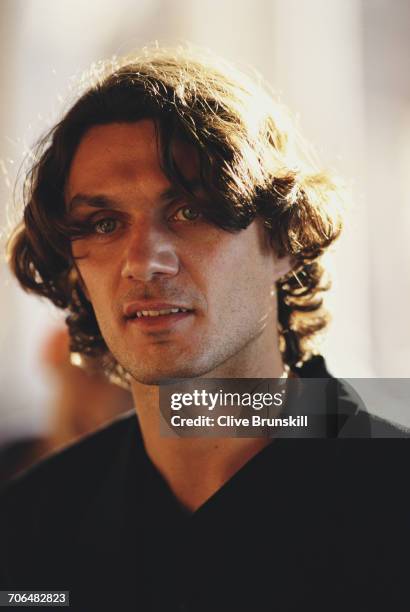 Paolo Maldini of Italy and A.C. Milan Football Club poses for a portrait for soft drinks manufacturer Pepsi-Cola on 23 December 1999 in Seville,...