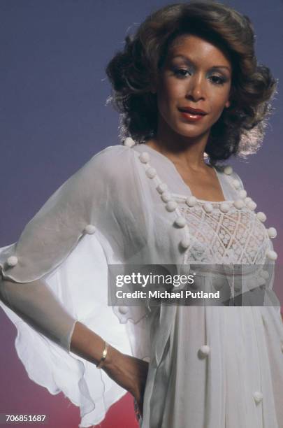 American singer and actress Freda Payne posed in London, 28th July 1975.
