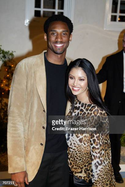 Lakers basketball player Kobe Bryant and his wife Vanessa Laine attend the grand opening of actress Jennifer Lopez's new restaurant, Madres April 12,...