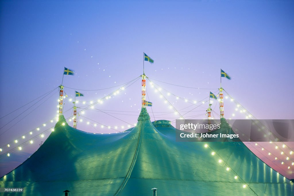 Tent with flags
