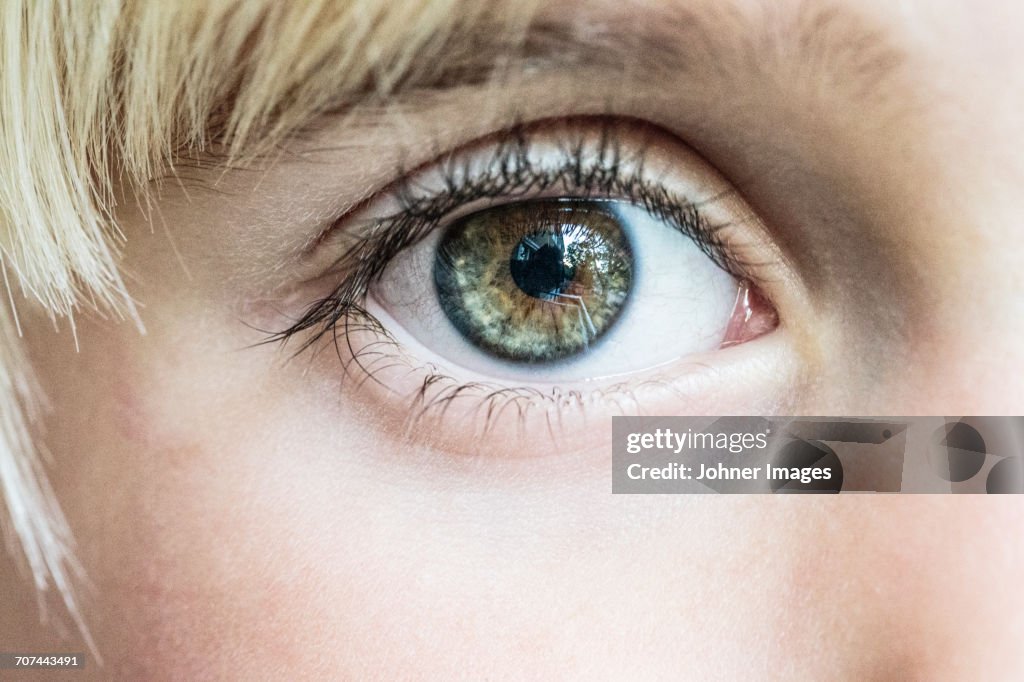 Close-up of boy with hazel eyes