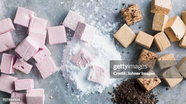 tofu against grey background - marshmallow stock pictures, royalty-free photos & images