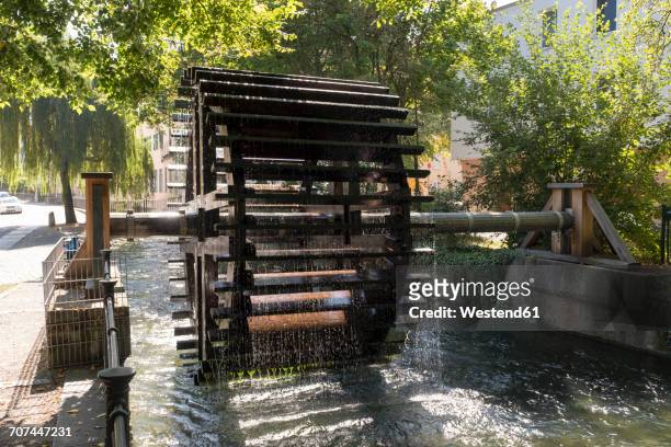 germany, bavaria, swabia, water wheel at the schwallech - water wheel stock pictures, royalty-free photos & images