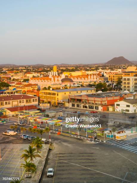 aruba, oranjestad, view to the city from above - oranjestad stock-fotos und bilder