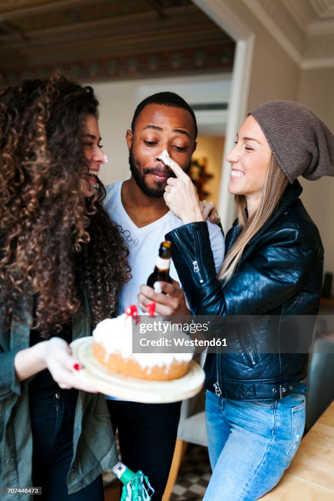 Group of young people celebrating birthday