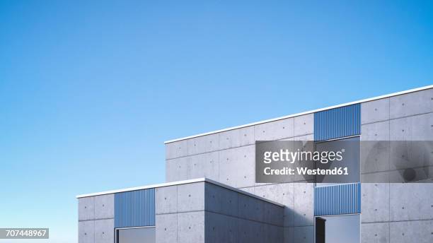 modern concrete architecture, 3d rendering - 澄んだ空点のイラスト素材／クリップアート素材／マンガ素材／アイコン素材