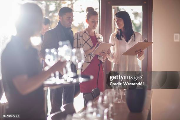 testers in a restaurant - clipboard and glasses stock pictures, royalty-free photos & images