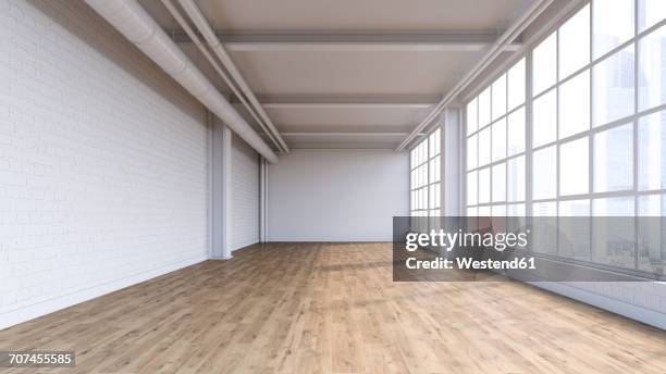 illustrations, cliparts, dessins animés et icônes de empty loft, 3d rendering - loft