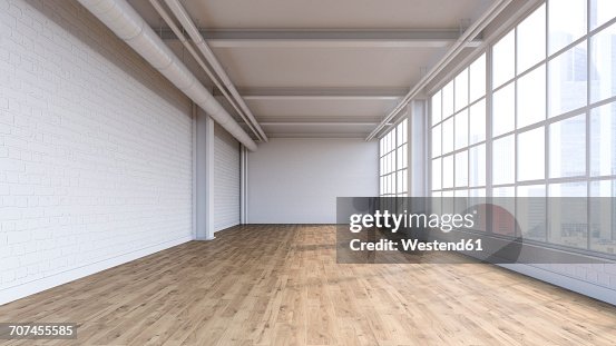 Empty loft, 3D Rendering Empty loft, 3D Rendering