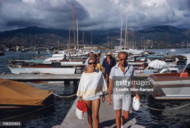 American actor Richard Widmark at a yacht marina in Acapulco, Mexico, January 1961.