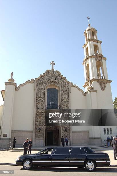 The Charles Borromeo Catholic Church is seen where the funeral for late actor Robert Urich is held April 19, 2002 in North Hollywood, CA. Urich died...