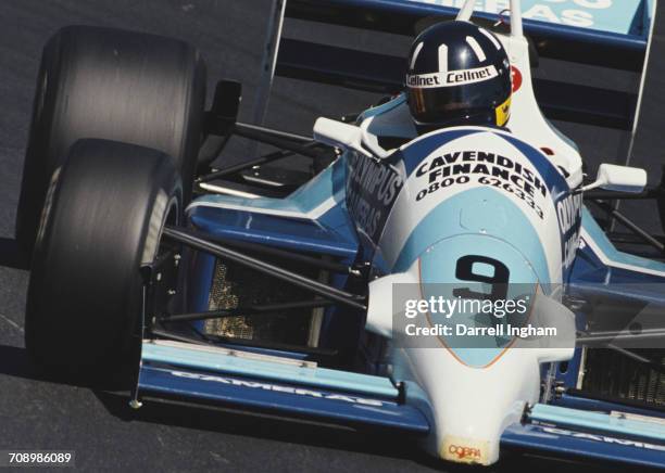 Damon Hill of Great Britain drives the Cobra Motorsport Reynard 88D Cosworth during the British F3000 Championship race on 25 June 1989 at the Brands...