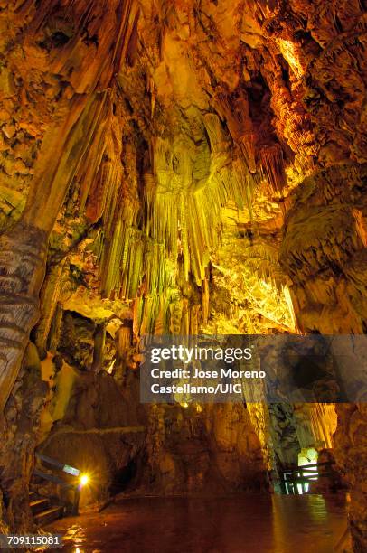 st michaels cave, gibraltar, uk - pedra de gibraltar - fotografias e filmes do acervo