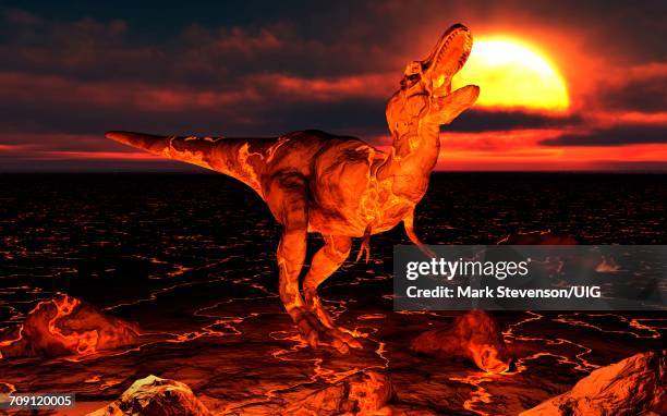 lava dinosaur extinction - dinosaur extinction stock pictures, royalty-free photos & images