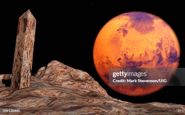the phobos obelisk - ruimteshuttle atlantis stockfoto's en -beelden