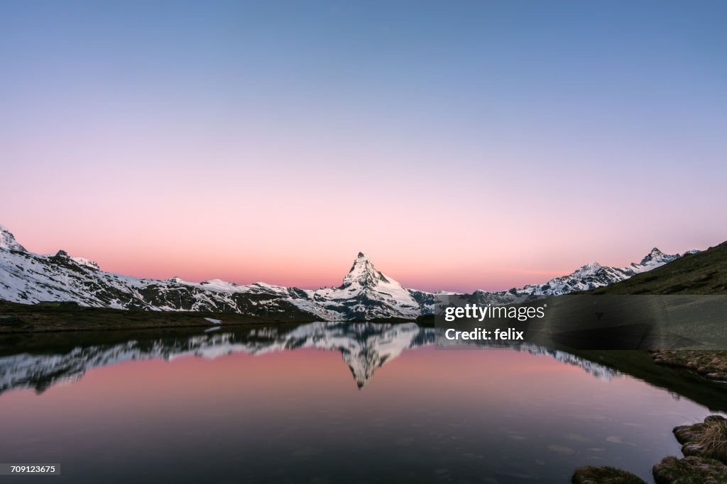 Matterhorn mountain at sunset, Zermatt, Switzerland