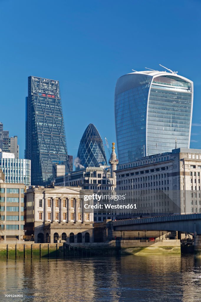 UK, London, Walkie Talkie building, Leadenhall building and The Gherkin