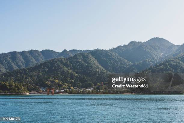 japan, miyajima, view of the island - miyajima stock-fotos und bilder