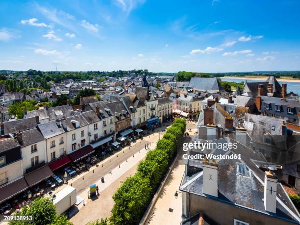 france, amboise, view to the old town from above - indre et loire stock-fotos und bilder