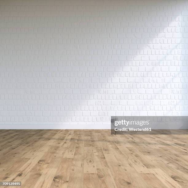 textured white wall in a loft, 3d rendering - floorboard 幅插畫檔、美工圖案、卡通及圖標