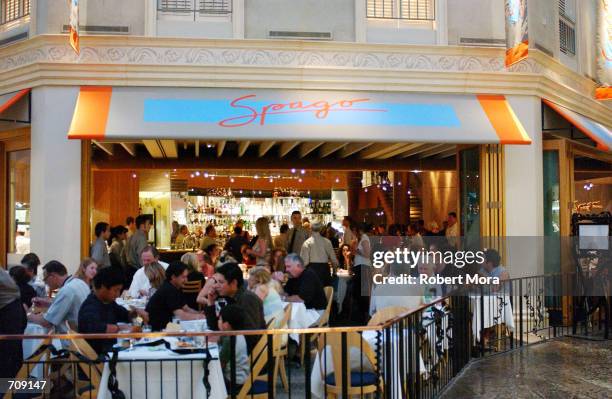 Spago Restaurant at Caesars Palace Hotel and Casino is seen on May 30, 2002 in Las Vegas, Nevada.