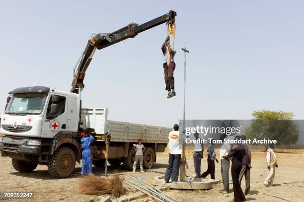 Staff photographed in Manjaba village in Pariang County in Unity State, South Sudan where the International Committee of the Red Cross have assisted...