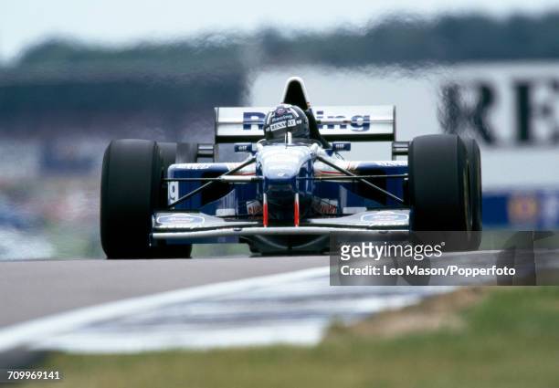 Damon Hill of Great Britain, driving a Williams FW17 with a Renault RS7 3.0 V10 engine for Rothmans Williams Renault, in action during the Formula...