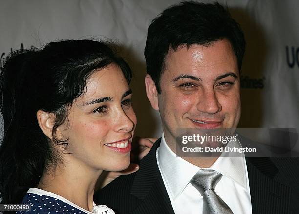 Actress Sarah Silverman and talk show host Jimmy Kimmel attend UCLA's Jonsson Cancer Center Foundation's "A Taste of Napa" at the Regent Beverly...