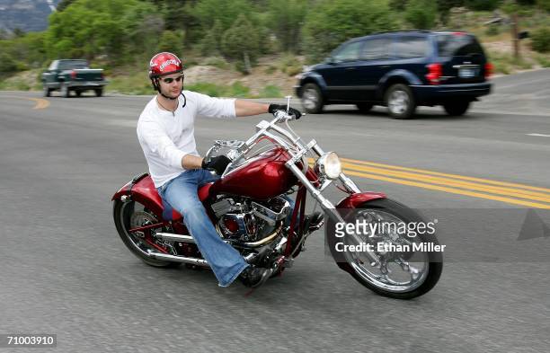 Country music artist Brad Mates of Emerson Drive leaves the Mount Charleston Hotel after a pit stop during the third annual Academy of Country Music...