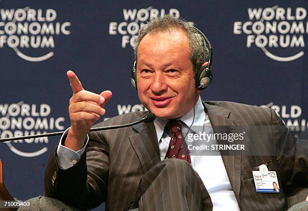 Sharm El-Sheikh, EGYPT: Egyptian entrepreneur Naguib O. Sawiris, Chairman and Chief Executive Officer of Orascom Telecom Holding, participates in a...