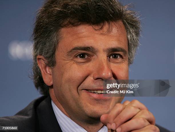 Juan Antonio Samaranch Jr member of the Spanish International Olympic Committee attends the Laureus Sport for Good Foundation press conference prior...
