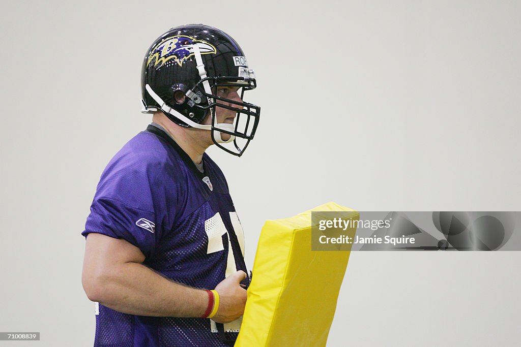 Kyle Roper Offensive guard Kyle Roper practices during Baltimore Ravens Mini ...