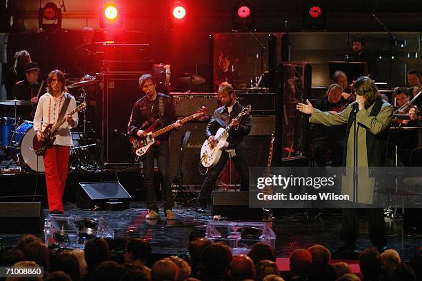 The Soundtrack of our Lives perform during the Polar Music Prize ceremony at the Stockholm Concert Hall on May 22, 2006 in Stockholm, Sweden. The...