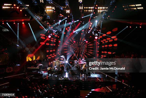 British band Jamiroquai perform during the Laureus World Sports Awards held at the Parc del Forum on May 22, 2006 in Barcelona, Spain.