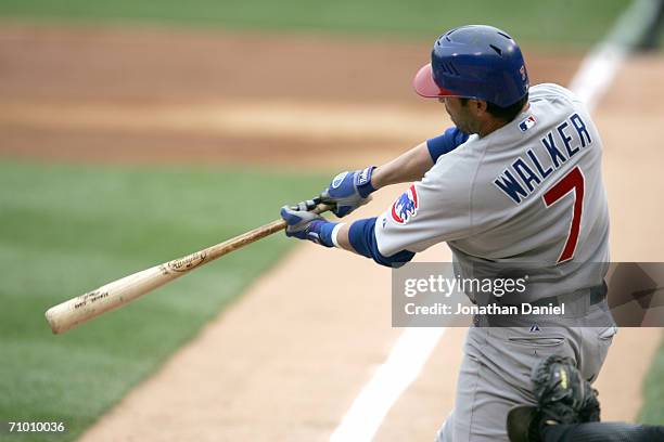 Infielder Todd Walker of the Chicago Cubs swings at a Chicago White Sox pitch on May 19, 2006 at U.S. Cellular Field in Chicago, Illinois. The White...