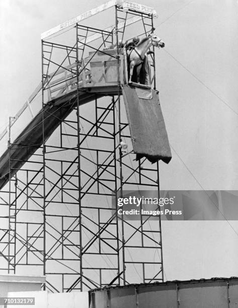 The Diving Horse Attraction at the Steel Pier circa 1977 in Atlantic City, New Jersey.