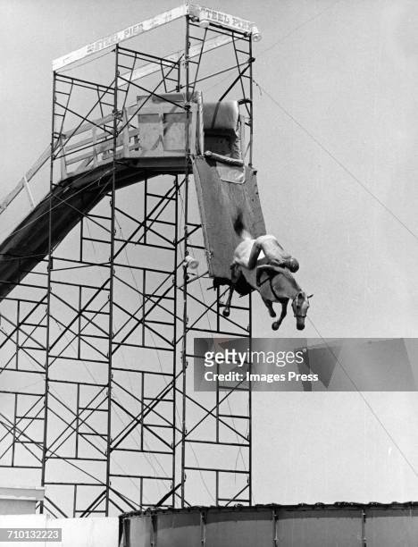 The Diving Horse Attraction at the Steel Pier circa 1977 in Atlantic City, New Jersey.
