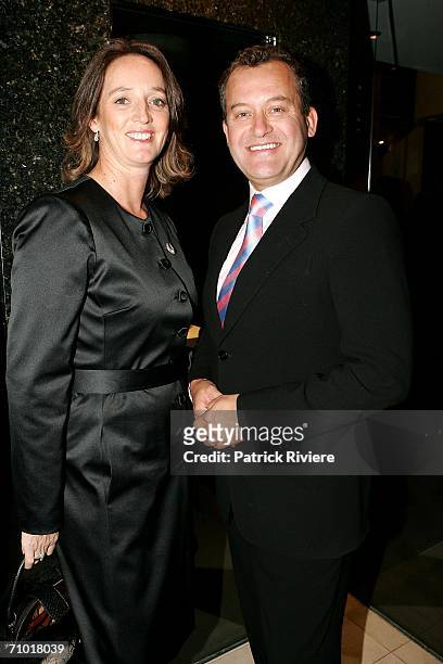 Host, media personality Jane Ferguson and writer, former royal butler Paul Burrell attend the opening of the Bunda Store in the Hilton Sydney on May...
