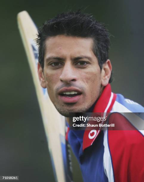 Sajid Mahmood of England in action during England net practice at the Edgbaston Cricket Ground on May 23, 2006 in Birmingham, England.