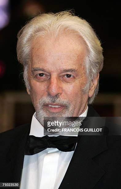 Chilean director Alejandro Jodorowsky poses upon leaving the Festival Palace following the premiere of Mexican director Alejandro Gonzalez Inarritu's...