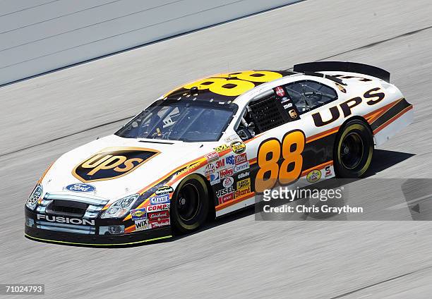 Dale Jarrett drives the UPS Ford during practice for the NASCAR Nextel Cup Series Dodge Charger 500 on May 12, 2006 at the Darlington Raceway in...