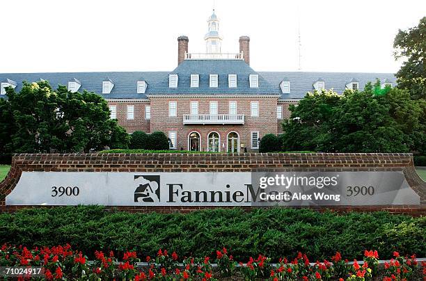 An exterior view of mortgage finance giant Fannie Mae is seen May 23, 2006 in Washington, DC. Fannie Mae will be fined $400 million for its...
