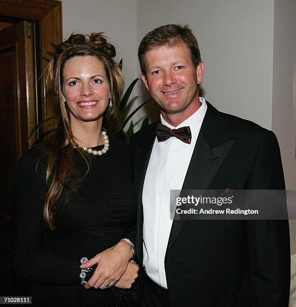 Retief Goosen of South Africa poses with his wife Tracy during The European Tour Dinner at the BMW Championship at The Wentworth Club on May 23, 2006...