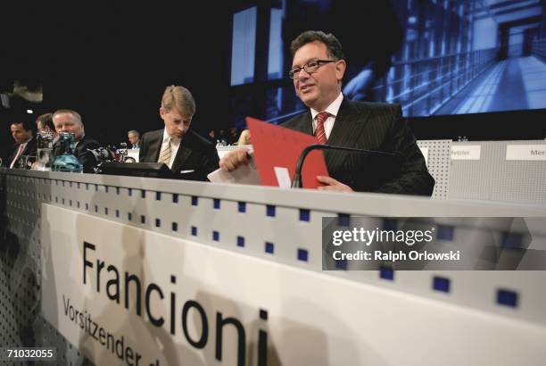 Deutsche Boerse AG Chief Executive Officer Reto Francioni arrives at their annual general meeting on May 24, 2006 in Frankfurt, Germany. Deutsche...