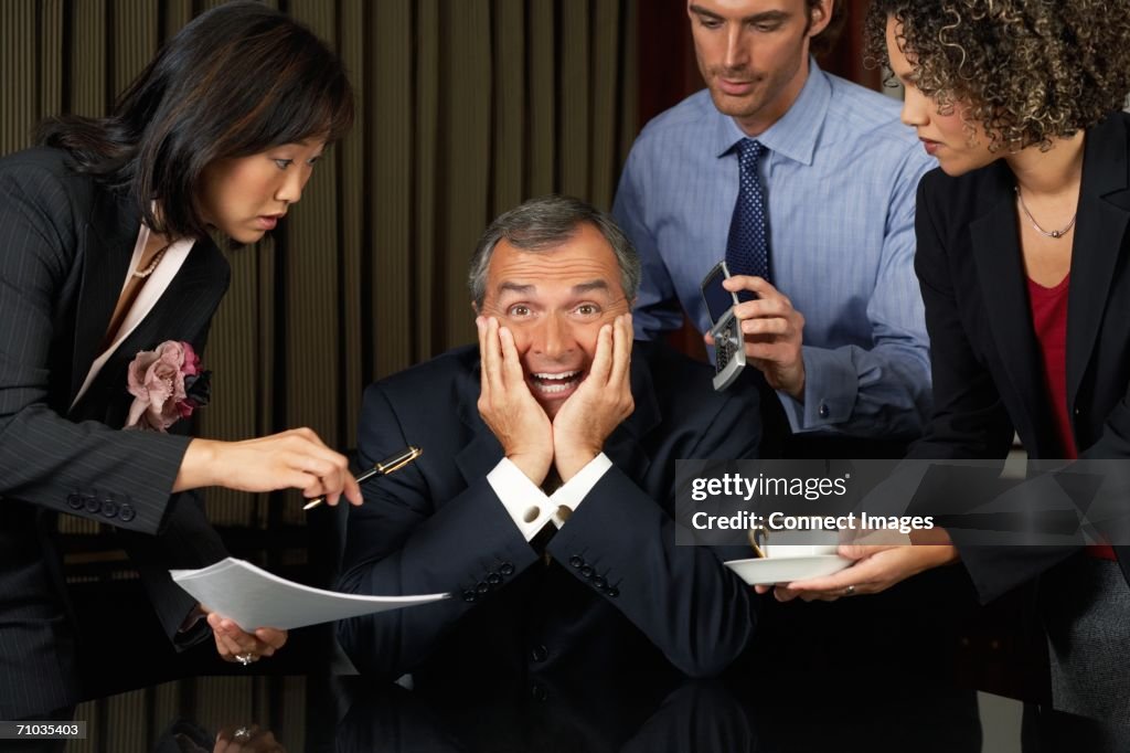 Overworked businessman