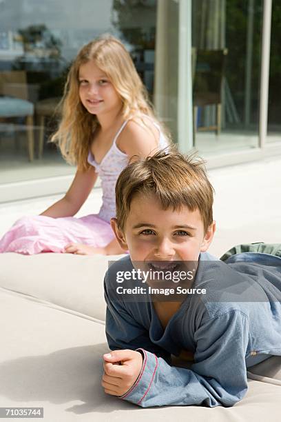 portrait of a brother and sister - generation gap stock pictures, royalty-free photos & images