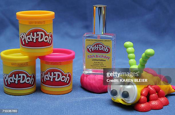 Manassas, UNITED STATES: This 24 May, 2006 image shows a bottle of "Play-Doh" cologne , a fragrance released by Pawtucket, Rhode Island.-based...